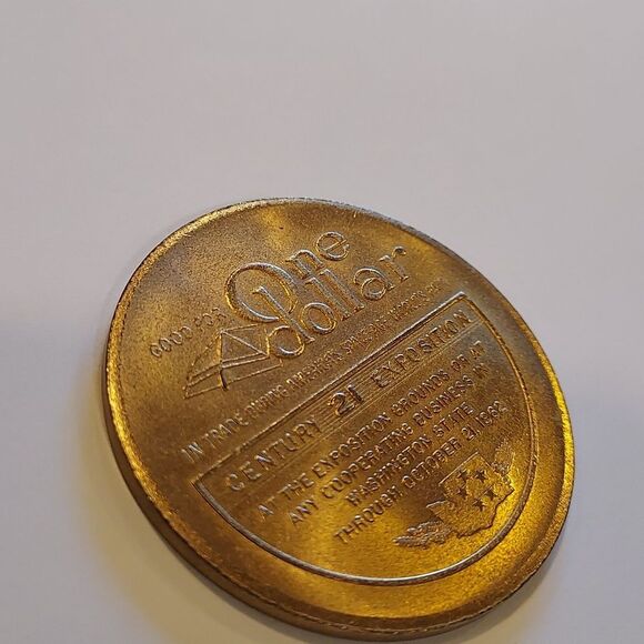 1962 World's Fair Century 21 Exposition One Dollar Coin - Picture 4 of 10